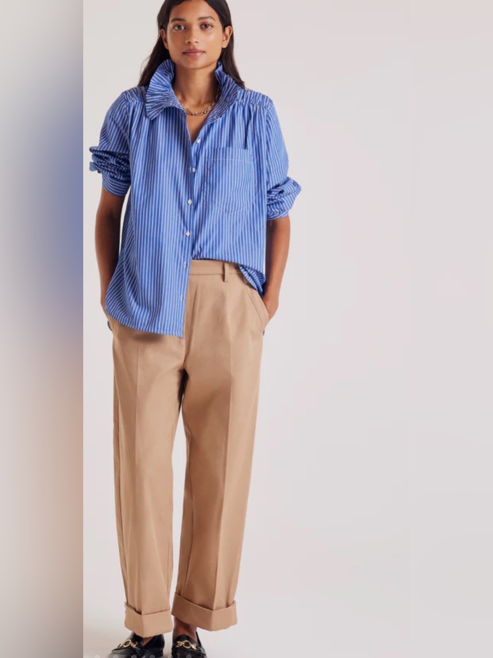 Balzac Paris Tristan pants beige NWT size EU 34 wide leg trouser designer preppy
